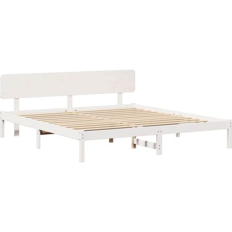 Lit double,Lit adulte,Cadre de lit avec tête de lit Blanc 180 x 200 cm CFW3996875 (1/5)