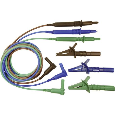 Cliff CIH29915 KIT puntali di sicurezza Spina 4 mm Sonda 1.50 m Blu, Verde, Marrone 1 pz.