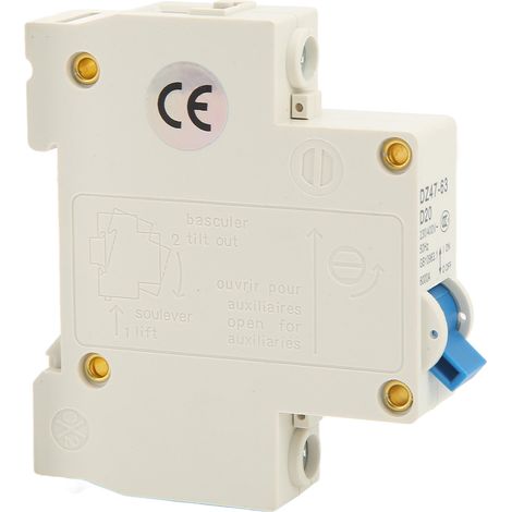 Disjoncteur miniature monophasé pour montage sur rail DIN, protection contre les surcharges, 230 V/400 V CA, 20 A (1/5)