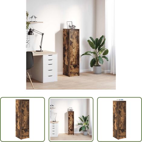vidaXL Hochbeistellschrank - Highboard Räuchereiche 29,5x34x119,5 cm Holzwerkstoff (1/5)