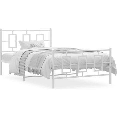 Maison Exclusive - Giroletto con Testiera e Pediera Metallo Bianco 107x203 cm (1/5)