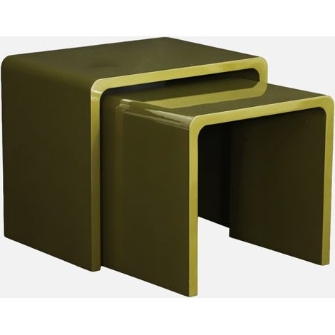 Set di 2 tavolini impilabili finitura lucida (1/5)
