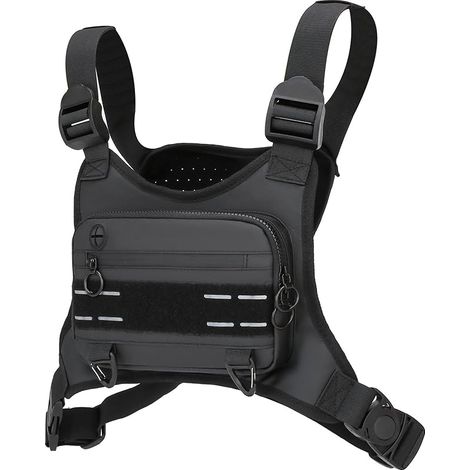 Sac de poitrine pour homme et femme - Léger - Course à pied, téléphone - Espace de rangement supplémentaire - Noir, One Size