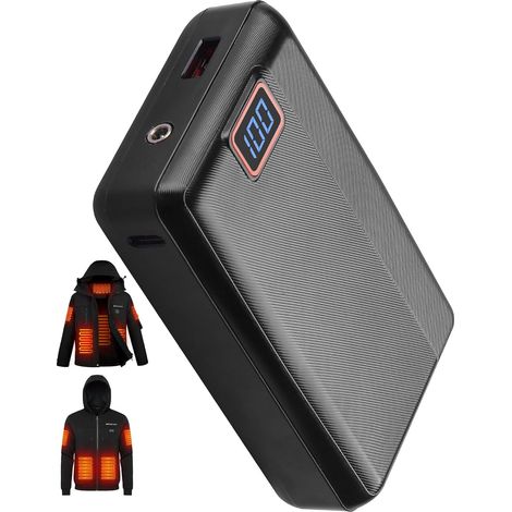 Batterie pour Vêtements Chauffants 16000mAh, Batterie 7.4V 54WH avec Affichage Numérique