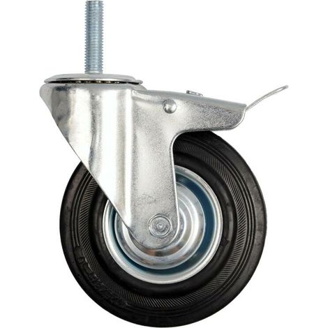 Ruota girevole Vorel, nera, in gomma, HAM.TR. 75mm (1/2)