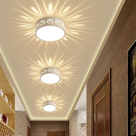 JSSEVN - 3er-Set kreative Flur- und Gangstrahler, Wandleuchten, runde Effekte, Einbauleuchten, integrierte Deckenleuchten, Ø 15 cm, Eisen, 3 W LED (1/5)