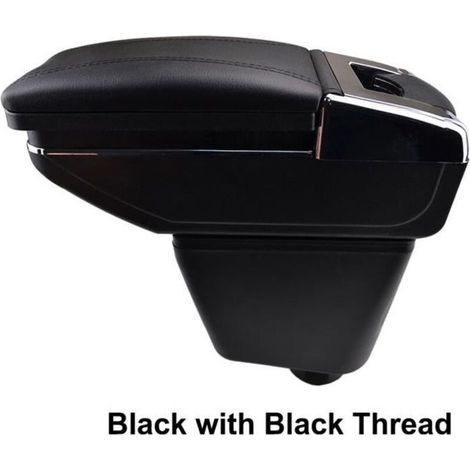 Accoudoir De Console Centrale En Cuir Noir avec couvercle glissé Spécifique pour Renault Captur 2013-2017(avec coutures noires) (1/4)