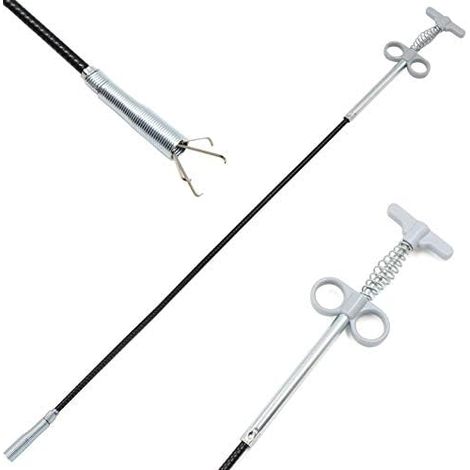 Pince à griffes flexible Outil de nettoyage tuyaux préhension (système pression ressort) 4 multifonction pour évier cuisine, salle bain - 90 cm 1 pièce (1/5)