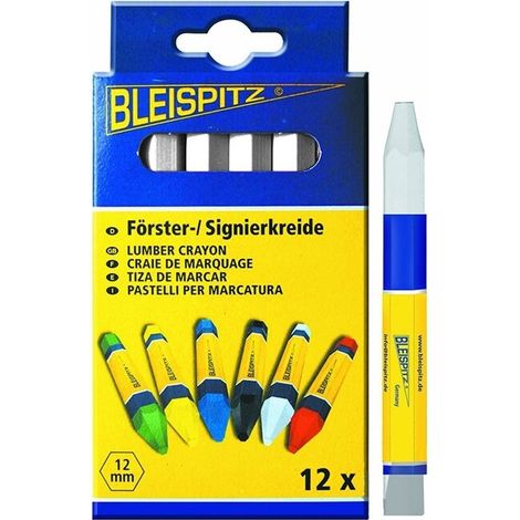 Aluminium 12 forstkreide markierungsclips weiß BLEISPITZ