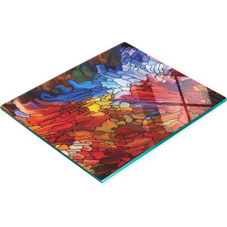 Tablero decorativo multifuncional de cocina, vidrio templado, vitral, 60x52 cm (1/5)
