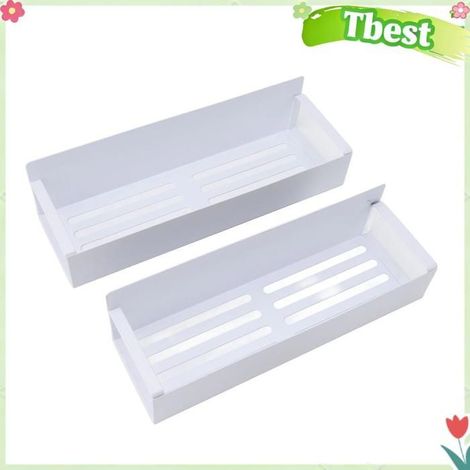 Tbest organisateur de support de stockage d'épices magnétique 2 pièces étagère à épices magnétique pour meuble Blanche (1/5)