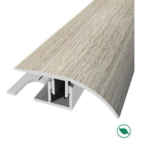 Forestea – Barre de seuil aluminium pour intérieur – Coloris chêne blanc gris – Longueur 90 cm – Largeur 3,9 cm – Hauteur 1,4 cm – Facile à poser (1/2)