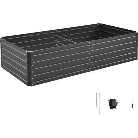 Mophorn Metal Raised Garden Bed, 6.7 x 3 x 1.5 ft Outdoor Galvanized Planter Box, Open Bottom Design, Spacious Planter for Vegetables, Flowers, Herbs, and Succulents, Gray (1/5)