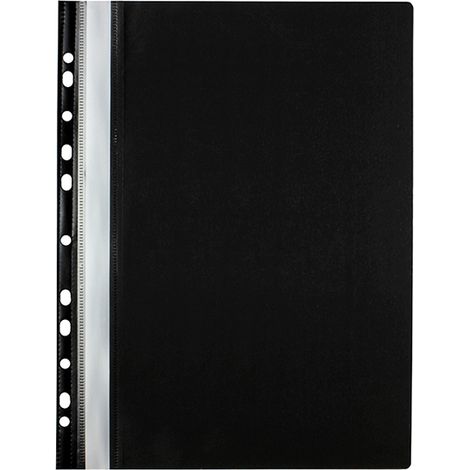 Carpeta colgante de PVC rígido tamaño A4, 10 unidades, color negro.