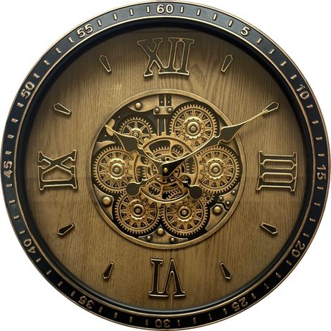 Orologio da parete con ingranaggi in metallo in stile vintage per la decorazione