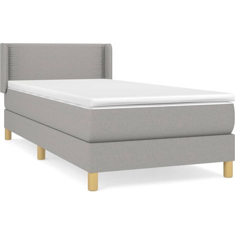 Maison Exclusive - Boxspringbett mit Matratze Hellgrau 100x200 cm