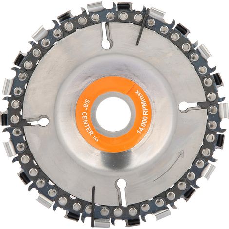 Disque à chaîne de 100/115 mm (4 pouces) à 22 dents pour le travail du bois, compatible avec les meuleuses d'angle de 100/115 mm.