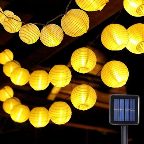 LED solar light string, 8 functions, 6.5 meters, 30 LEDs - Warm white (1/5)