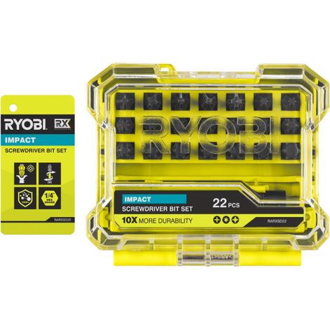 Coffret 22 embouts vissage impact RYOBY RX - 21 x 25 mm - RARXSD22