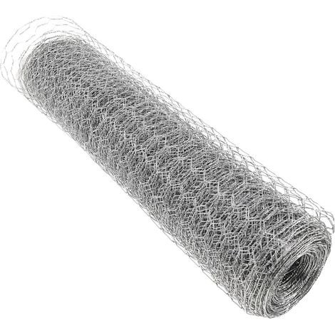 Grillage Galvanisé Hexagonal en Fer Argenté pour Enclos de Jardin et Élevage D'animaux, Maille 0,6 Pouce, Facile à Couper Façonner (1/5)