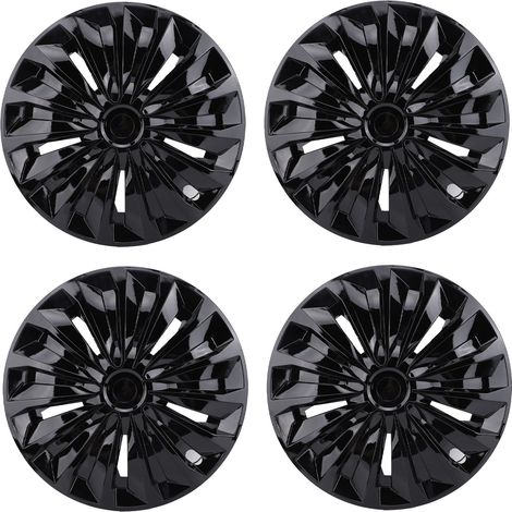 Asixxsix Enjoliveurs de Roue, 4 pièces, 15 Pouces, enjoliveurs universels pour Jantes, enjoliveurs de Remplacement pour la Plupart des Voitures, camions et SUV. (Black)