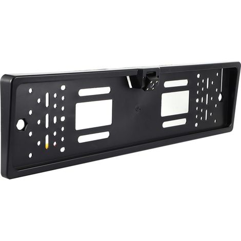 Telecamera posteriore, cornice per targa europea, telecamera posteriore a LED, visione notturna con luce bianca, impermeabile IP65 (nera) (1/5)