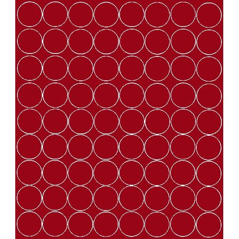 Autocollants ronds de 5 cm, 72 pièces, rouge foncé brillant
