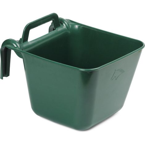 Mangiatoia portatile per cavalli molto resistente con staffe e maniglia capienza adatta anche per mantenere i liquidi 16 l: 16 litri, Verde (07)