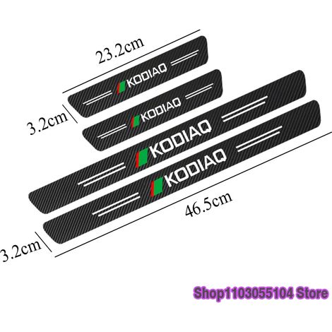Kodiaq – autocollant de seuil de porte de voiture en Fiber de carbone,4 pièces,pour Skoda Kamiq Octavia Kodiaq Rapid Superb Fabia Karoq Scala MK1 MK2 MK3 RS (1/3)