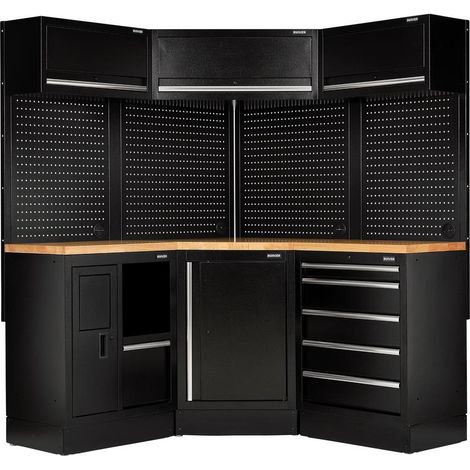 Draper 32528 BUNKER 18 Piece Modular Storage Corner Combo Hardwood Worktop 3454mm