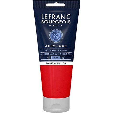 Peinture acrylique - Rouge vermillon - 393 - Fine - Lefranc Bourgeois - Tube 200ml (1/2)