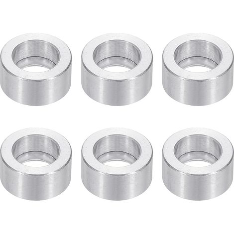 Rondelles en Aluminium M10, 6pcs Entretoise Métallique à Vis Ronde, Rondelle Plate pour Vis Tige Écrous Boulons, Bague d'Écartement en Métal 10.2mm ID x 16mm OD x 10mm Hauteur (1/5)