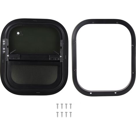 Fenêtre coulissante pour camping-car 440x390mm, verre trempé teinté, moustiquaire intégrée, étanche pour caravane et fourgon. (1/5)