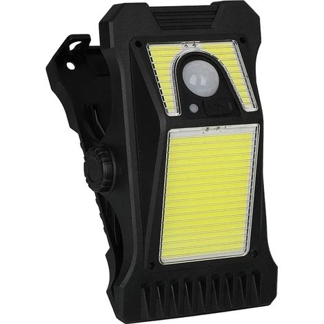 Lampe solaire LED (lightC) pour jardin, extérieur, à pince, avec détecteur de mouvement, 3 modes d'éclairage, étanche, pour clôture, rue ou aménagement paysager. (1/5)