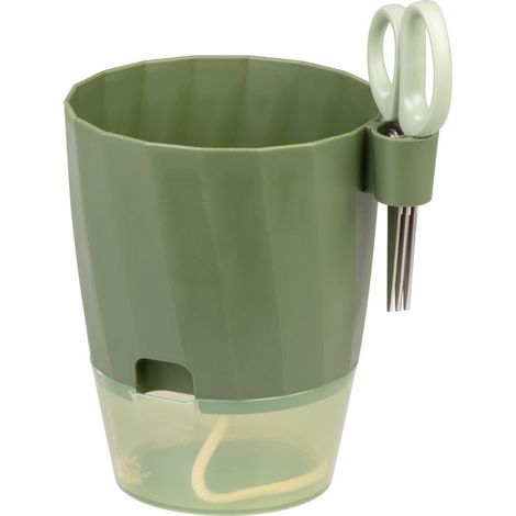 Blumentopf Strend Pro, mit Schere, Farbe grün, 15,5x12,5x16 cm