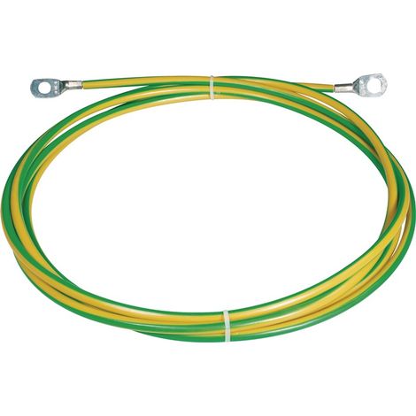 Fil de mise à la terre D.10mm jaune-vert Cu-ETP noir