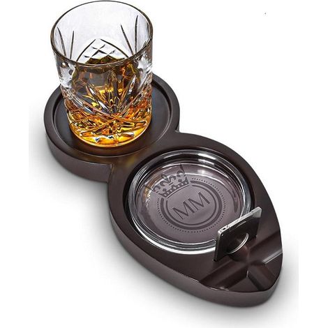 Juego de whisky y puros con bandeja de madera y accesorios, regalo para hombre (1/5)
