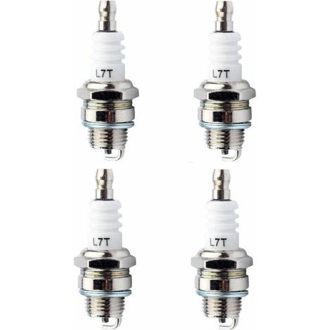 Lot de 4 bougies d'allumage L7T Universelles de Rechange l7t Bougie Tronconneuse Bougie D'allumage Remplacemen pour Tondeuse à Gazon Moteurs à 2 Temps (1/5)
