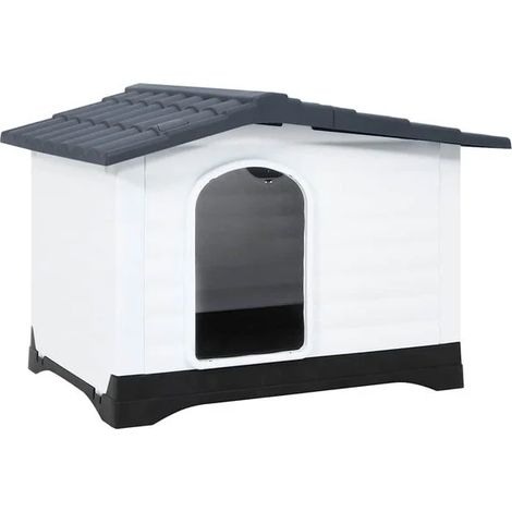 Cage pour chien, grise, 90,5 x 68 x 66 cm, polypropylène