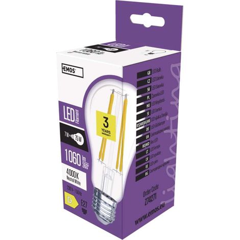 LED-Glühbirne Filament A60 E27 neutralweiß 7 W 1.060lm (1/5)