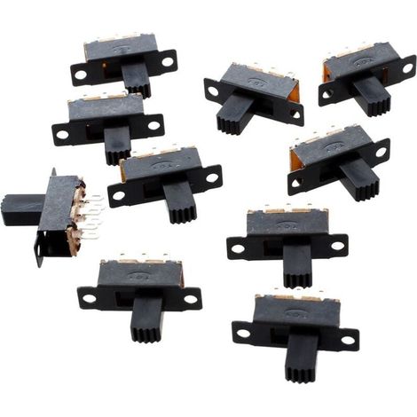 10 interruttori a scorrimento DPDT in miniatura, 2 posizioni On/On, 6 pin (1/4)