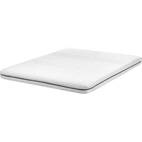 Colchón individual relleno de espuma poliéster funda extraíble con cremallera blanco 140 x 200 cm Enchant