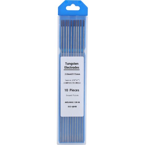 Jeu de 10 électrodes en tungstène zirconié, tige aiguille 2,0mm violet, pour soudage fin aluminium, baguettes de soudure TIG, pointes arc précises (1/5)