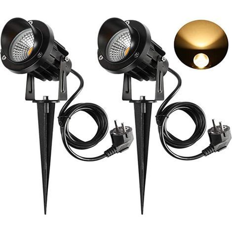 Spot LED Extérieur 9W avec Piquet 3000K-3300k 900LM Éclairage Extérieur LED à Piquer Lampe Jardin étanche IP65 Blanc Chaud Lot de 2 (1/5)
