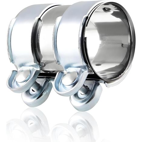 Collier de serrage pour pot d'échappement - Diamètre 55 mm x 95 mm - Raccord de tuyau d'échappement - Collier de serrage pour tuyau d'échappement de 55 mm de diamètre (1/5)
