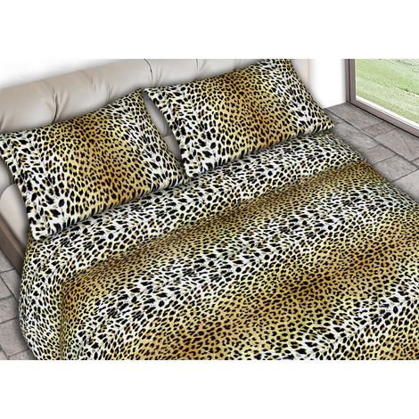 Completo Lenzuola In 100% Cotone Matrimoniale Dis. Leopardato C.N. (1/5)