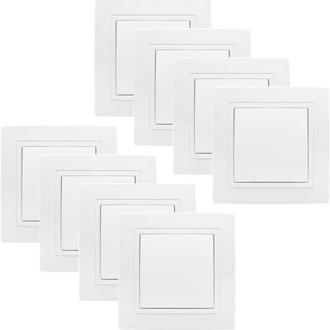 8er-Pack Unterputz-Ein/Aus-Schalter, Weiß, 250 V 10 A, Universal-Standard-Drucktaster (1/5)