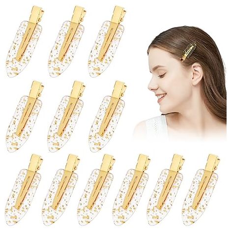 Set di 12 fermagli per capelli da damigella d'onore, fermagli dorati con paillettes che non lasciano segni, perfetti per il trucco della proposta di matrimonio della damigella. (1/5)