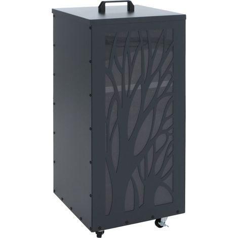 [NEUWERTIG] Pelletbehälter HHG-269 Bäume, Pelletbox Aufbewahrungsbox für z.B. Tierfutter, Rollen Füße 86x36x36cm anthrazit (1/5)