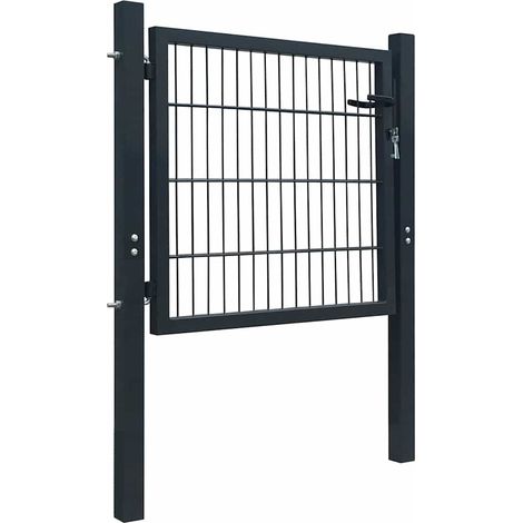 Maison Exclusive - 2D Gartentor (Einzeln) Anthrazitgrau 100x80 cm (1/5)